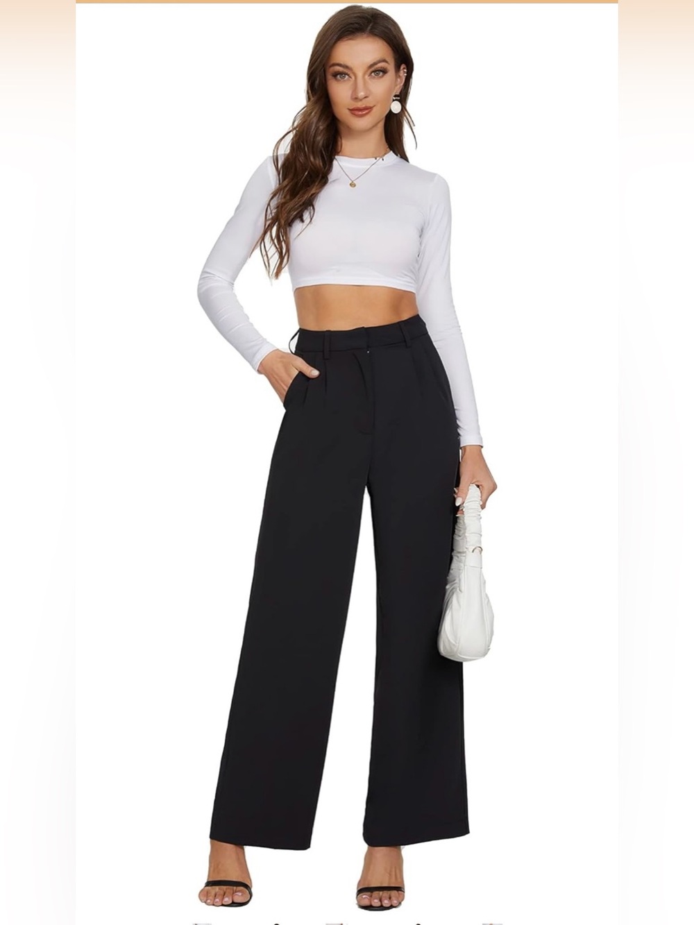 Classic Wide-Leg Black Trousers — Tailored High-Rise Style